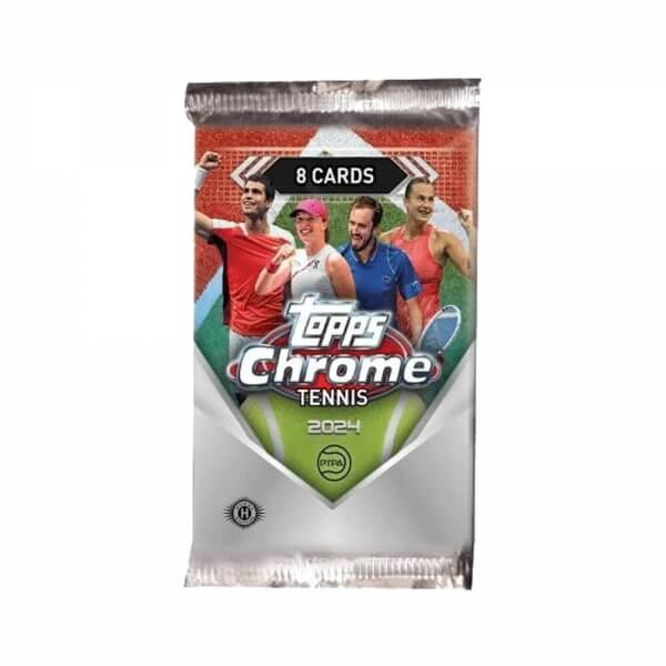 Veselý drak 2024 Topps Chrome Tennis Hobby Box zberateľské karty