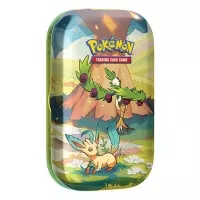 Malá plechovka Pokémon se 2 balíčky karet - Leafeon a Arboliva